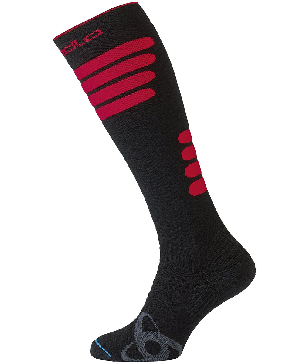 Odlo Socks extra long SKI CERAMIWARM wysokie ciepłe skarpety- czarne/czerwone