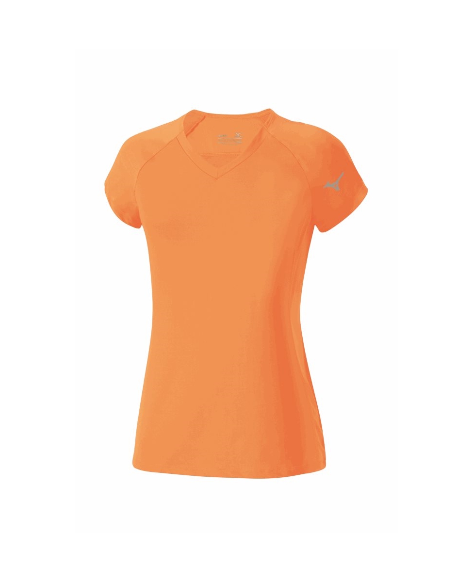 damska koszulka Mizuno Flex Tee pomarańczowa