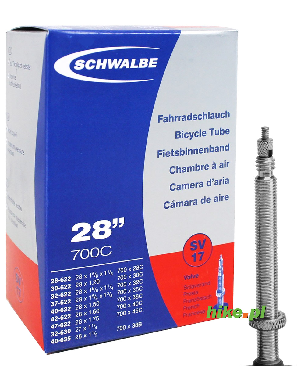 dętka rowerowa Schwalbe Standart 28 cali 28-47 mm wentyl Presta