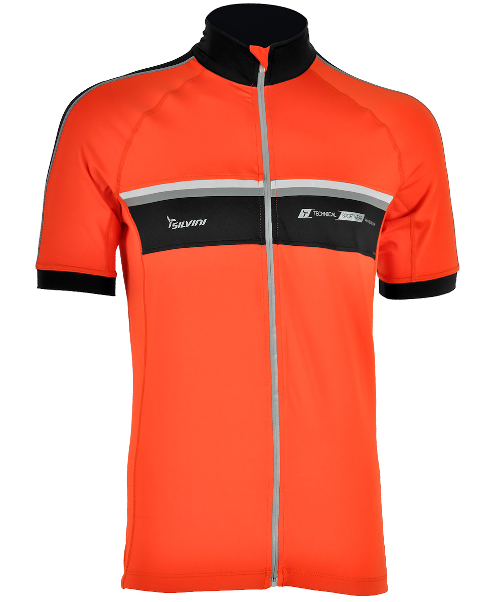 męska koszulka rowerowa Silvini Accrone pomarańczowa