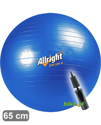 piłka gimnastyczna do ćwiczeń Allright z pompką niebieska 65 cm