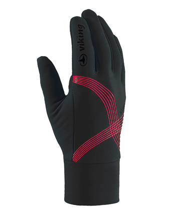 Viking Flex cienkie rękawiczki z poduszkami żelowymi czarne-czerwone