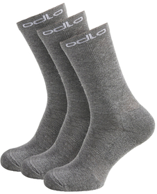 Odlo Sport Socks High 3 PACK WARM Socks uniwersalne ciepłe skarpety 3 pary - szare